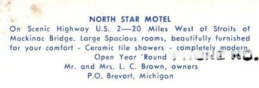 North Star Motel (Brevort Motel) - Vintage Postcard (newer photo)